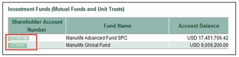 Switching Existing Investment Choice Funds for Mutual Funds and Unit Trusts Step 2 Select Investment Account